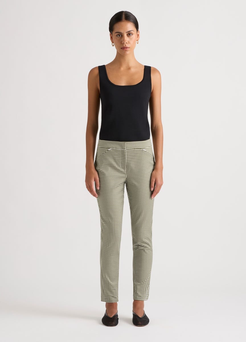 Gingham stretch pants clearance