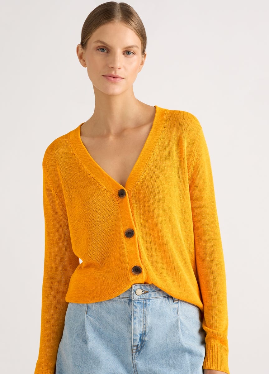 Bright cheap yellow cardigan