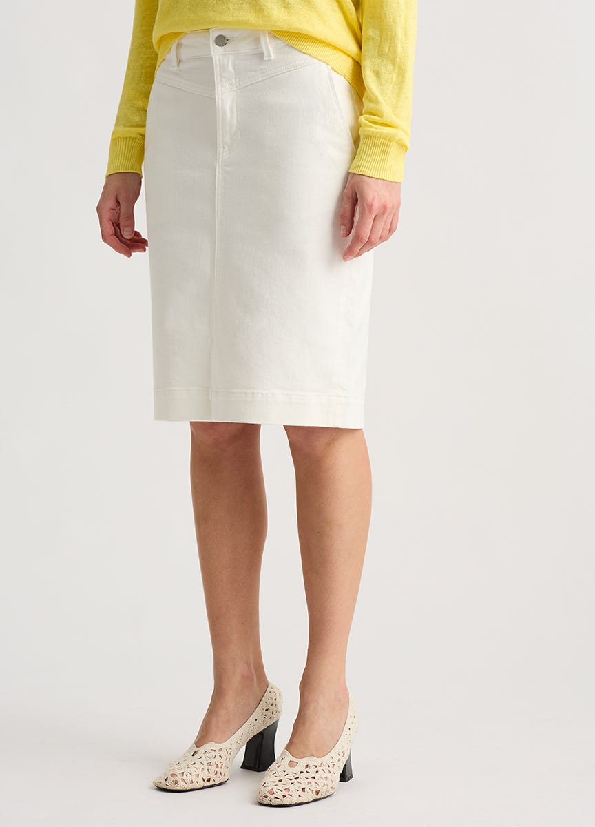 Denim pencil skirt yellow best sale