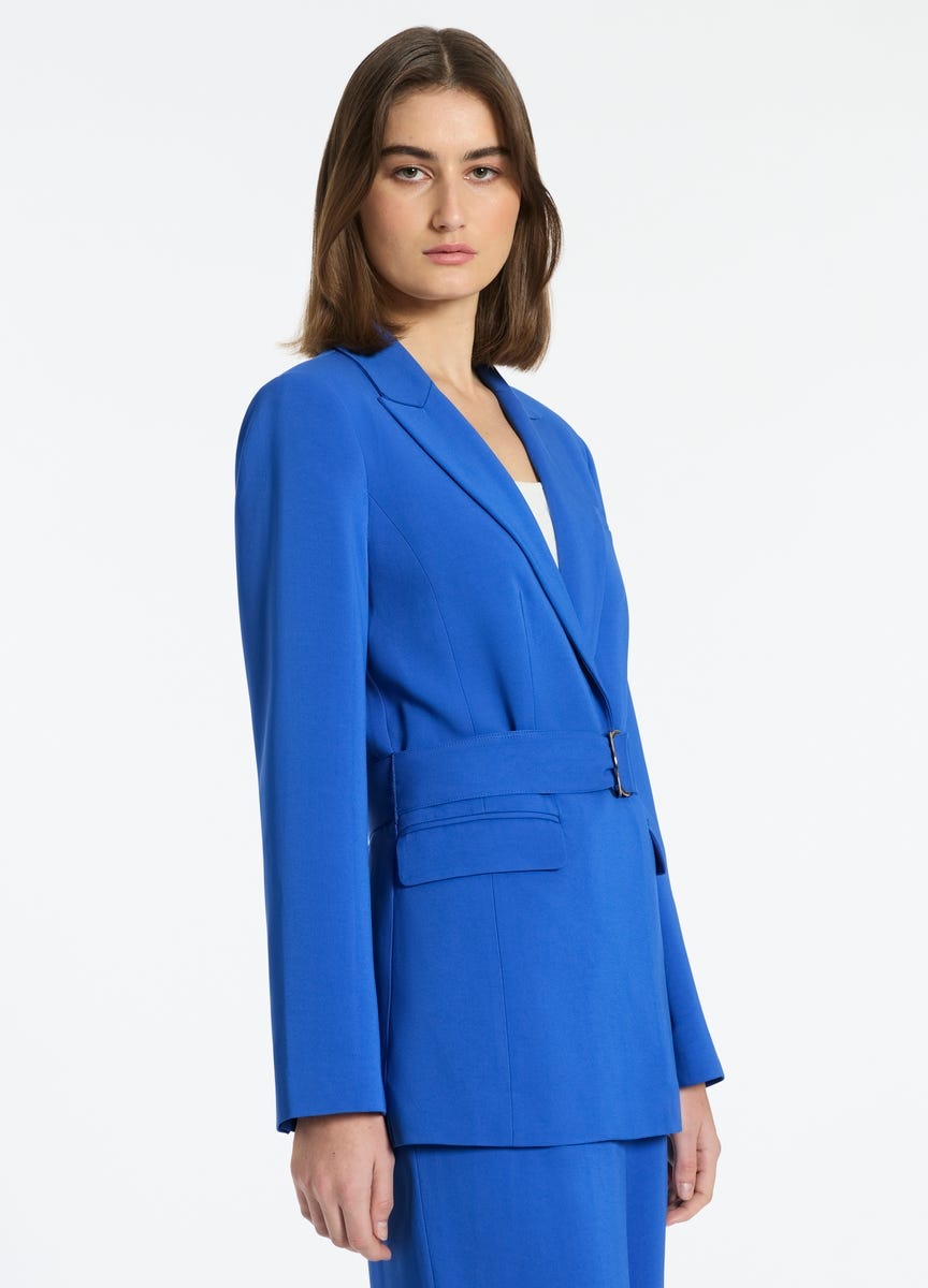 Long belted blazer best sale