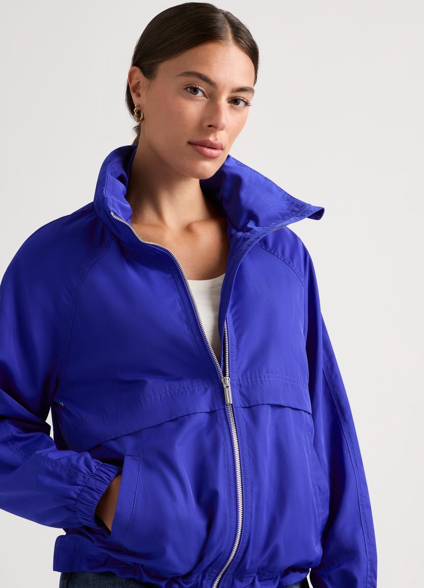 Blue windbreaker womens deals