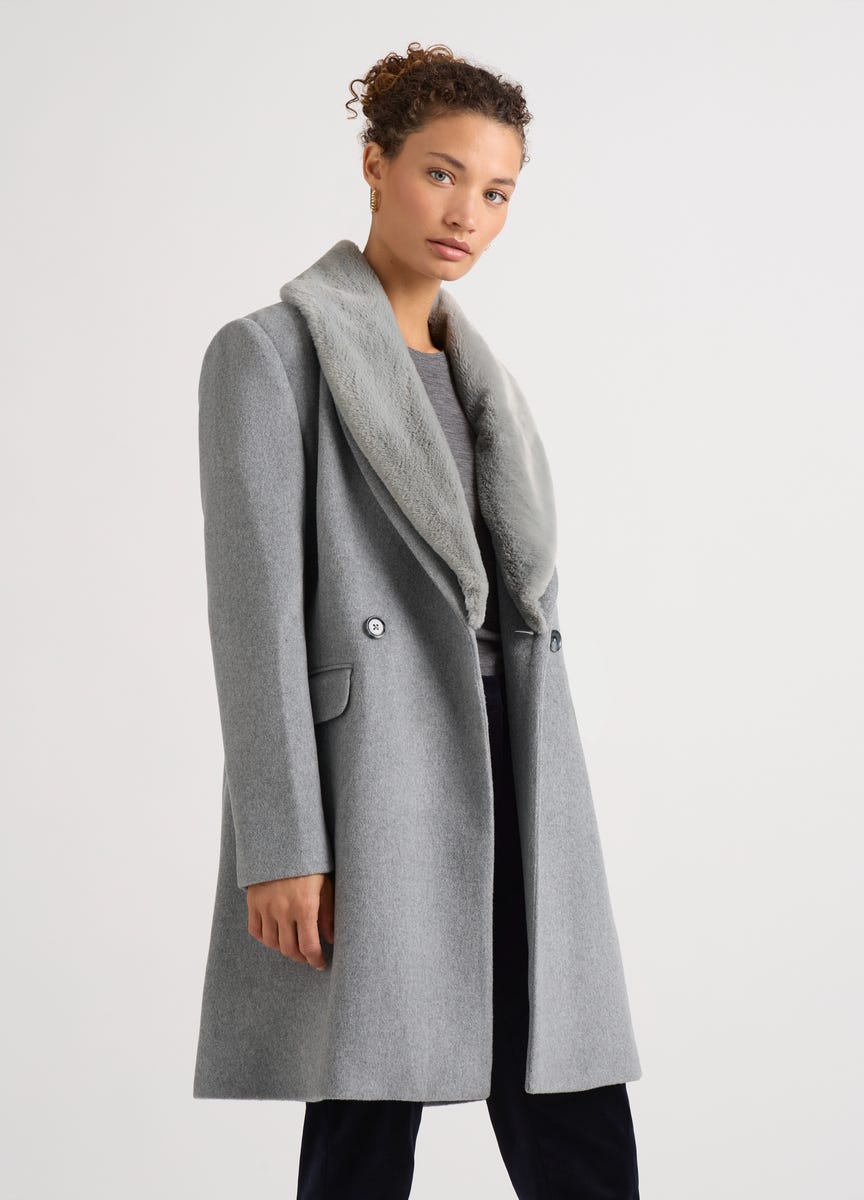 Fur collar coat womens discount